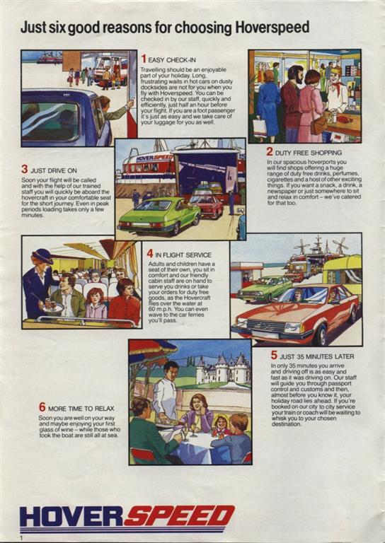 The Hoverspeed 1982 brochure, including timetables - Six good reasons to choose Hoverspeed (credit: Steven Charlesworth).